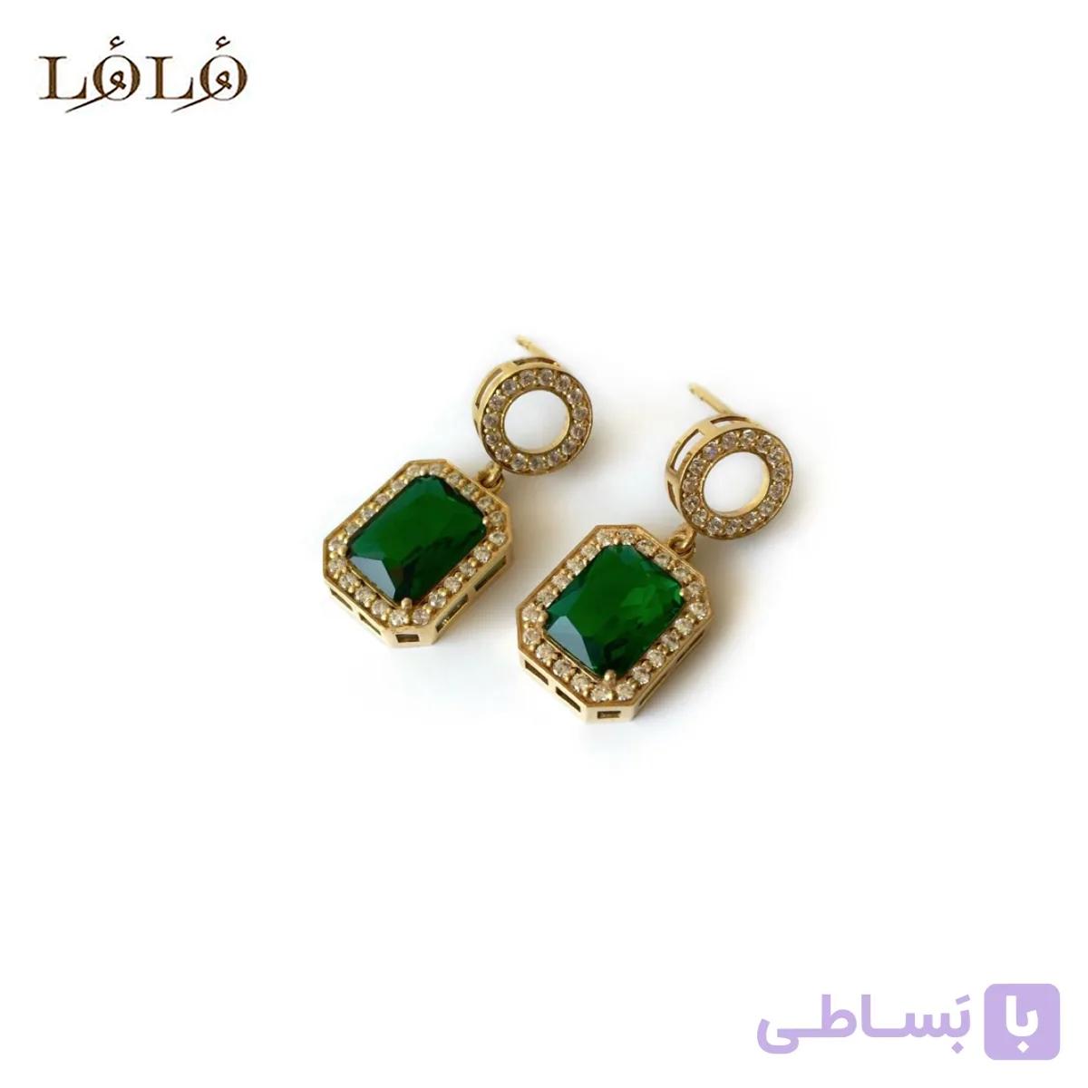 گوشواره باگت سبز نقره