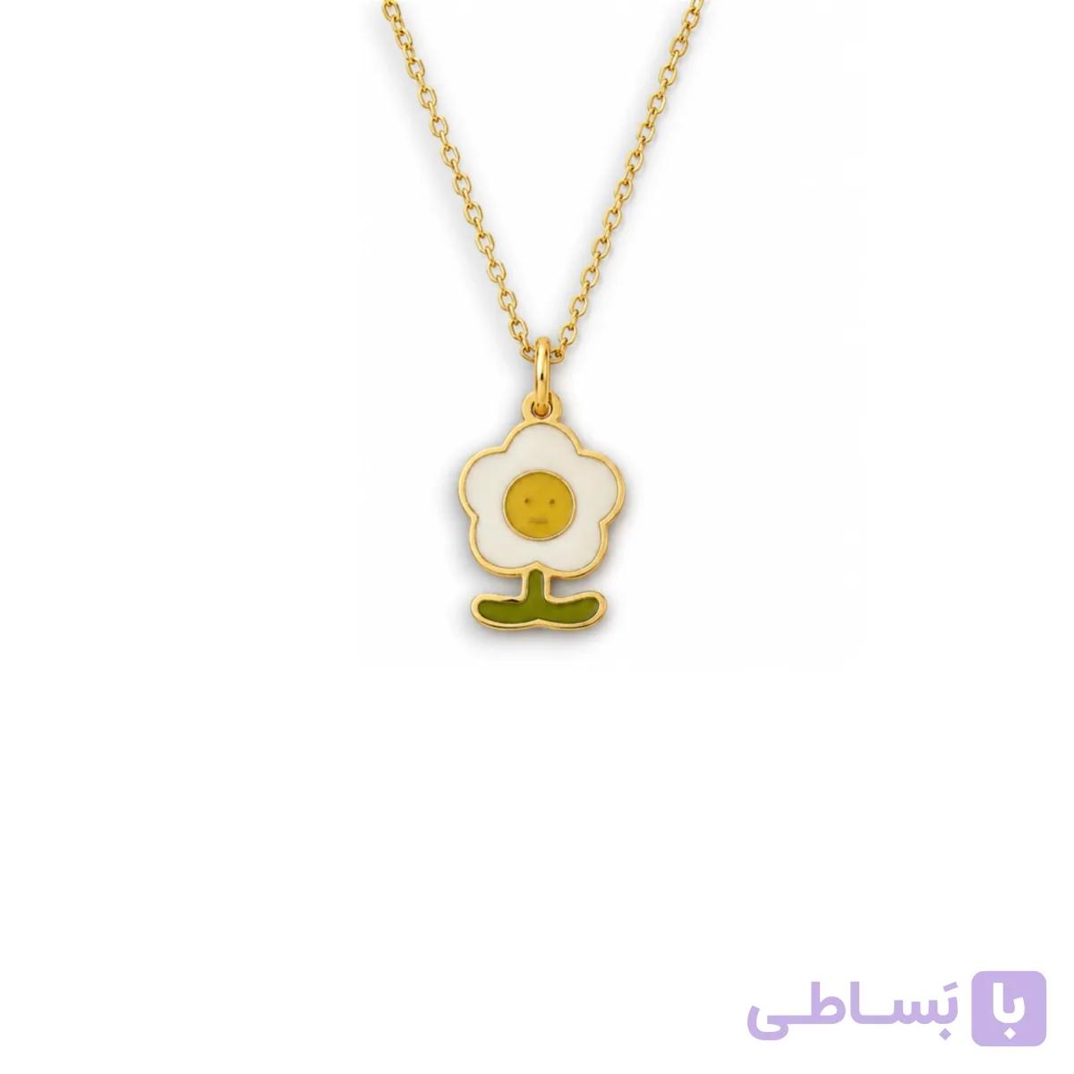 گردنبند گل میناکاری نقره