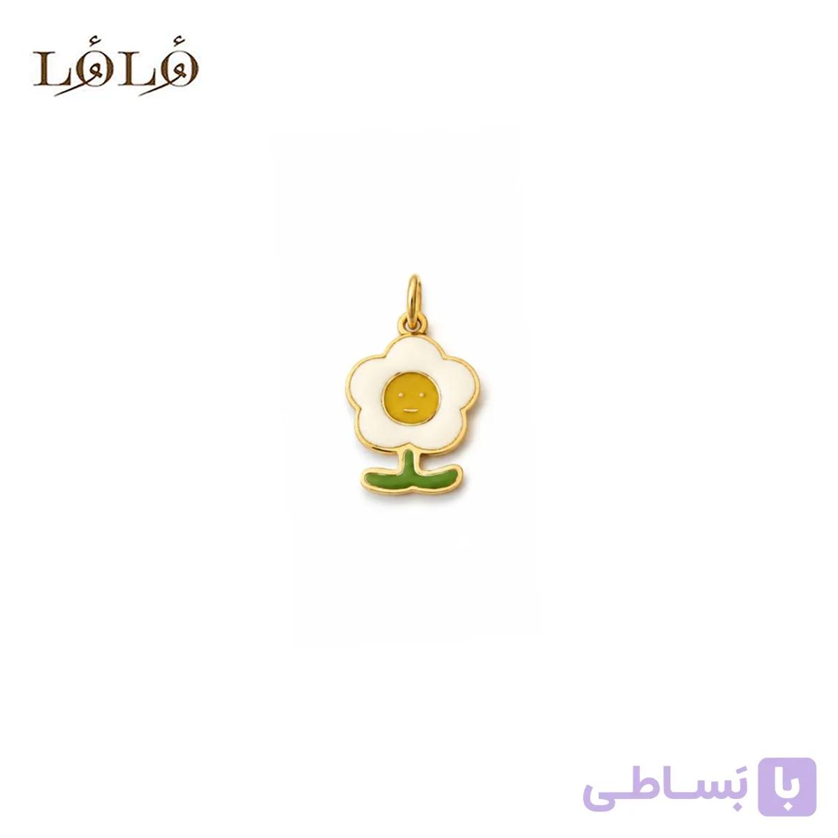 آویز گل میناکاری نقره