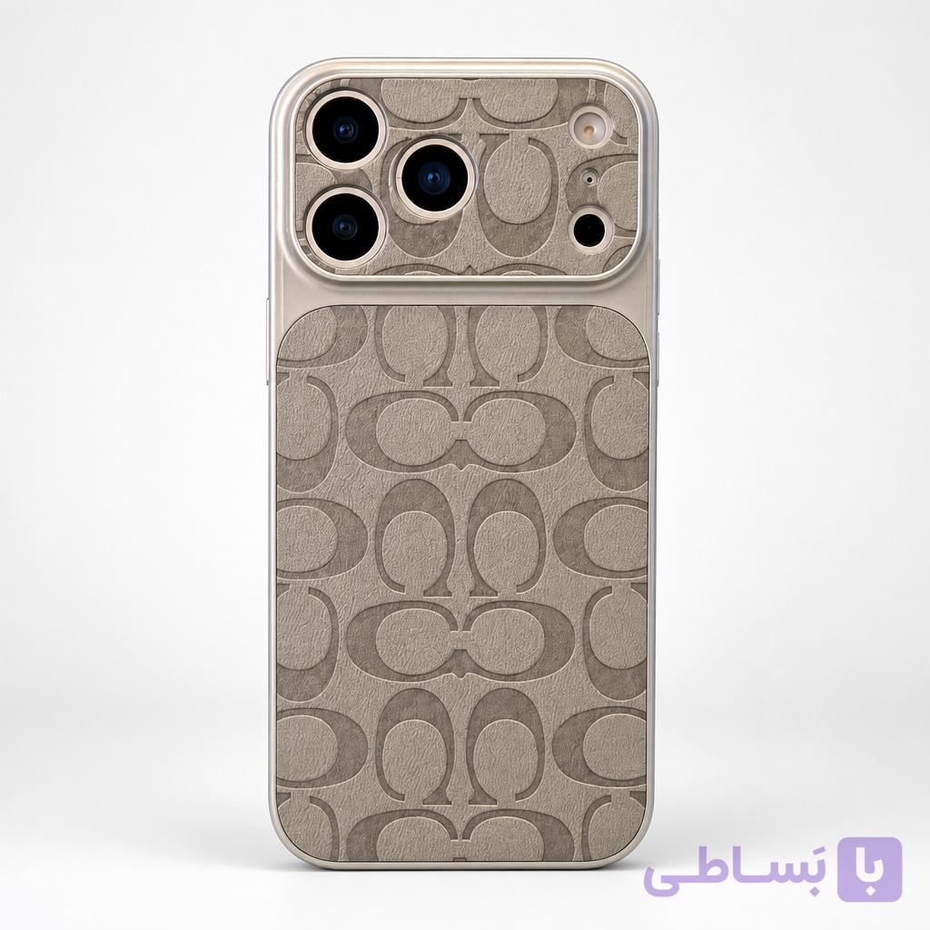 قاب آیفون طوسی-کرم ژله ای مدل مونوگرام | موجود برای سری آیفون