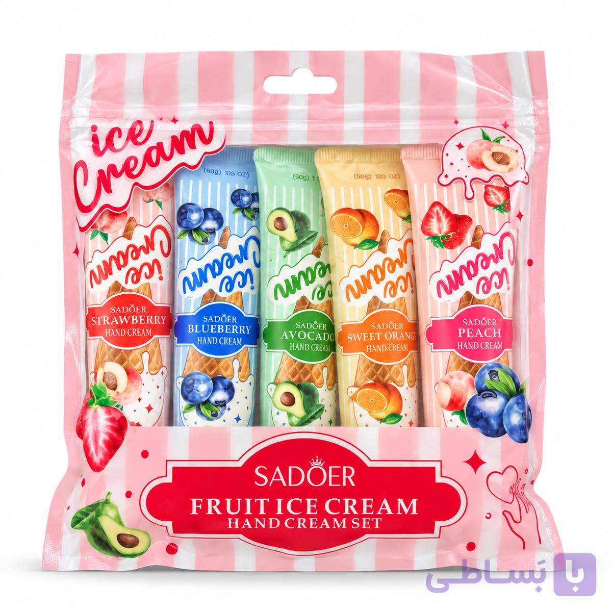 ست ۵ عددی کرم دست SADOER Fruit Ice Cream — تصویر 1