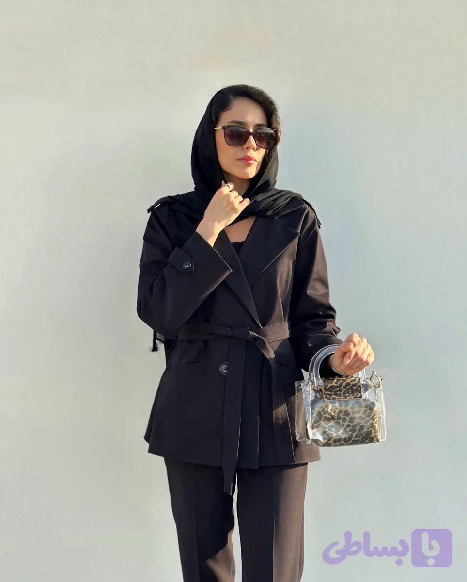 ترنچ کت کتان black