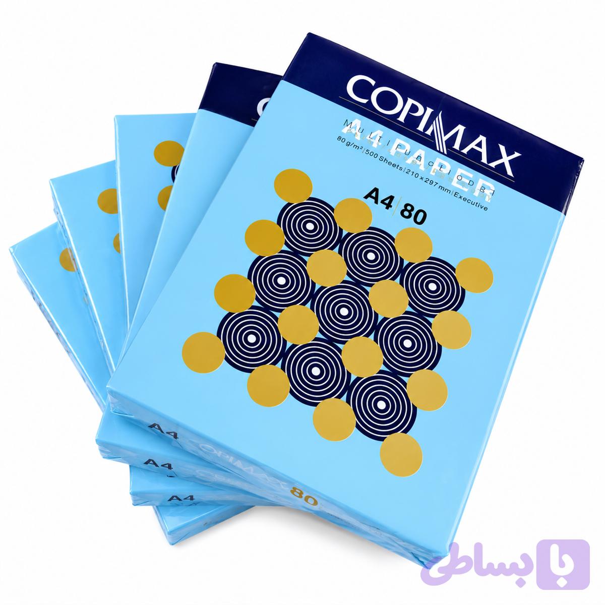 کاغذ a۴ کپی مکس 80 گرم 2500 عدد 5 بسته copimax