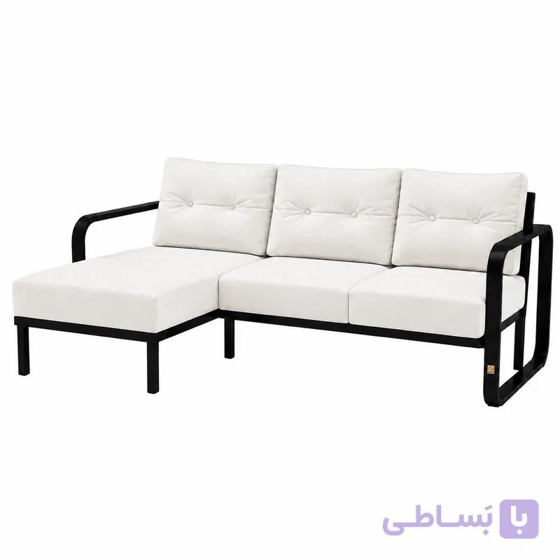 مبل ال چهار نفره با روکش پارچه و پایه فلز الف مدل آلا