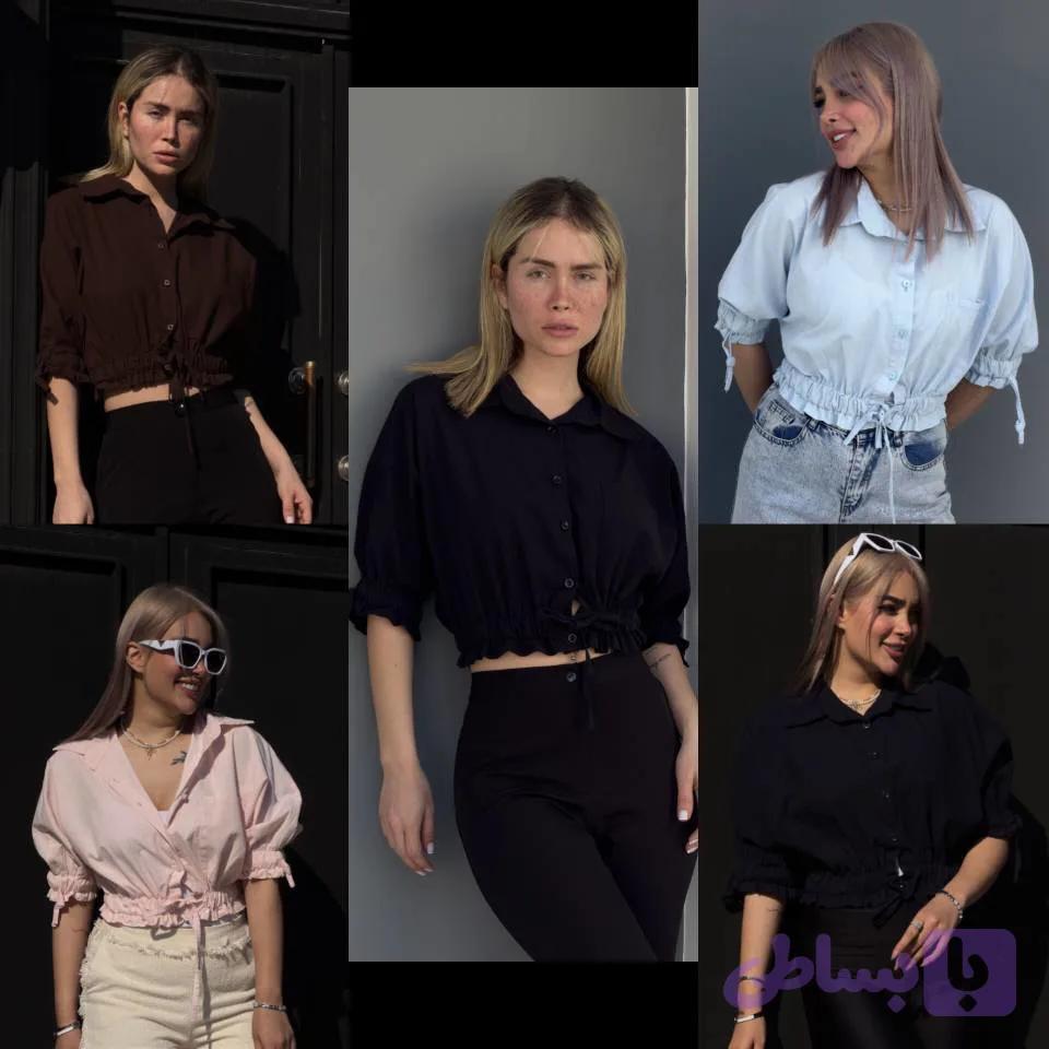 کراپ دخترانه لینن کمر کش