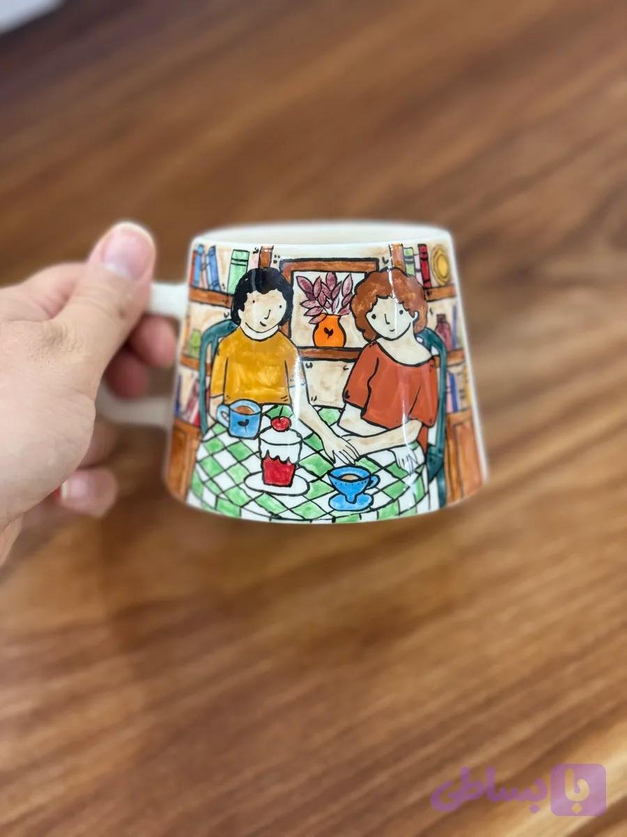 ماگ سرامیک دست ساز نقاشی شده (کد 1QKBD) — تصویر 1