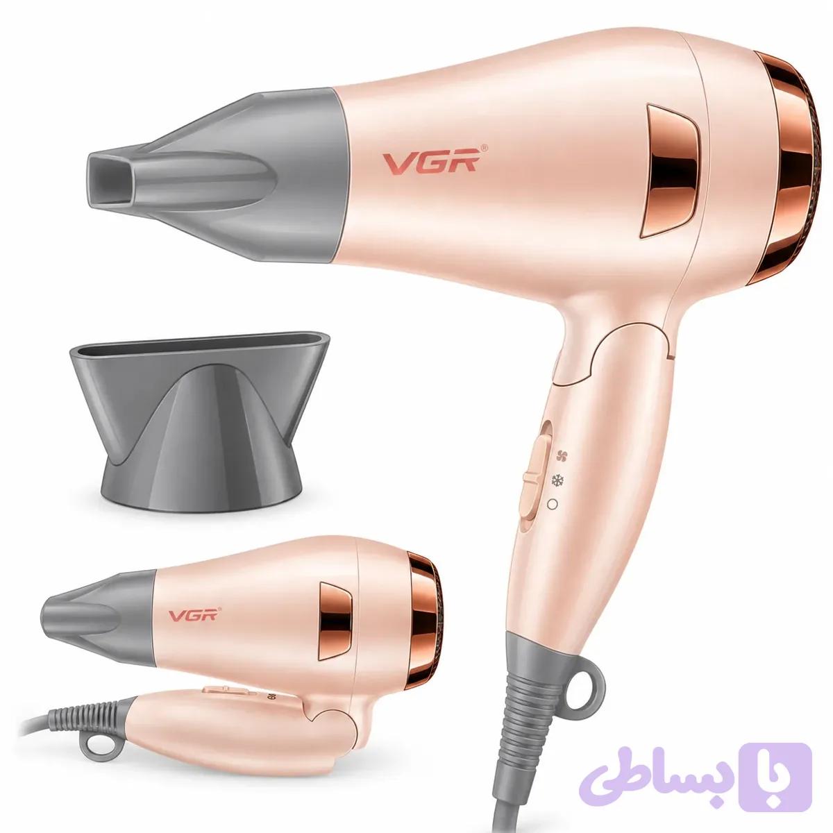 سشوار مسافرتی VGR V-432 | 1000 وات، موتور DC و طراحی تاشو