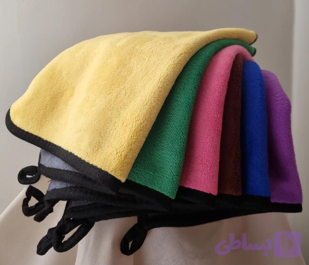 دستمال میکروفایبر دورو (۶ عدد داخل یک بسته بندی)