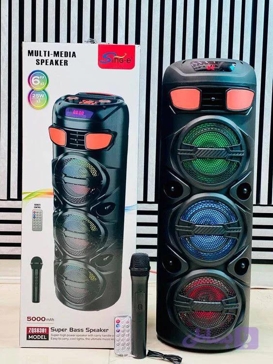 اسپیکر بلوتوثی قابل حمل مدل ZQS6301 به همراه میکروفون و ریموت کنترل (Super Bass) ارسال رایگان