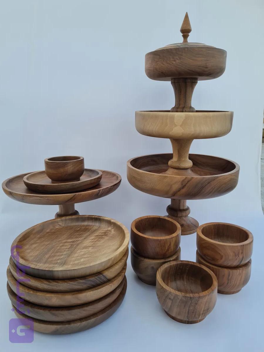 سرویس پذیرایی چوب گردو یک تکه