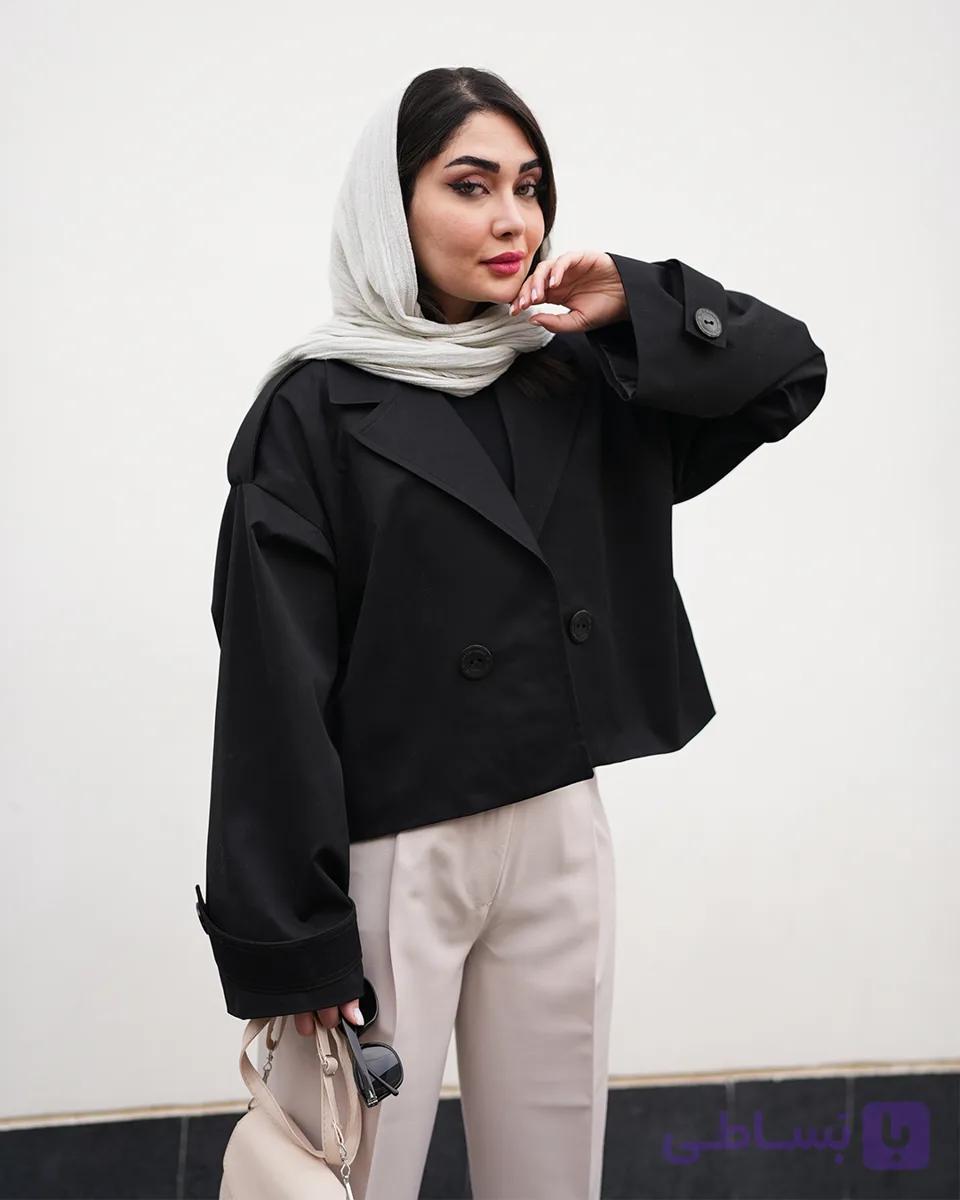 ترنچ کت مشکی Tee — تصویر 1