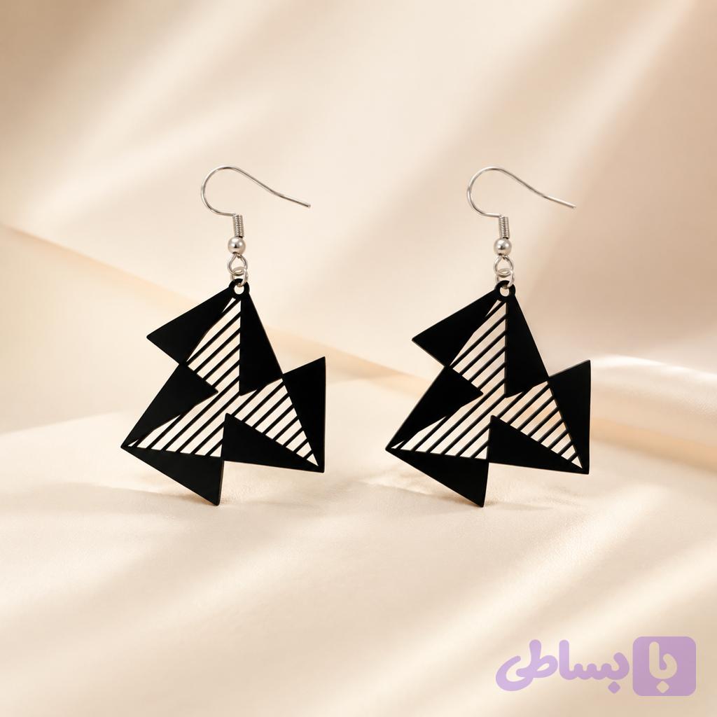 گوشواره آویز مدل زاویه — تصویر 1