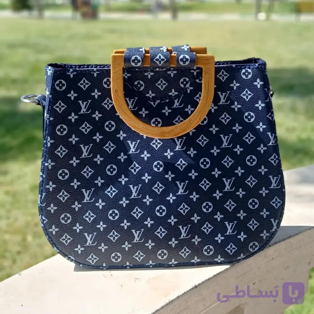 کیف دسته چوبی لویی ویتون سرمه ای چرم