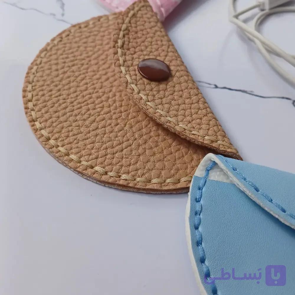 کیف هنذفری نقلی تک رنگ قهوه ای چرم دست دوز — تصویر 1