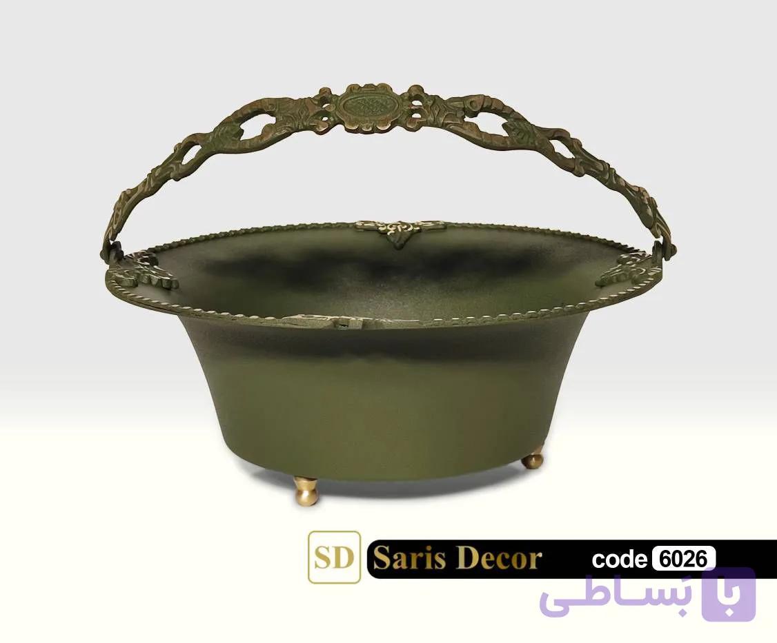 سبد دسته‌دار گود(آجیل خوری) کلاسیک زمردی