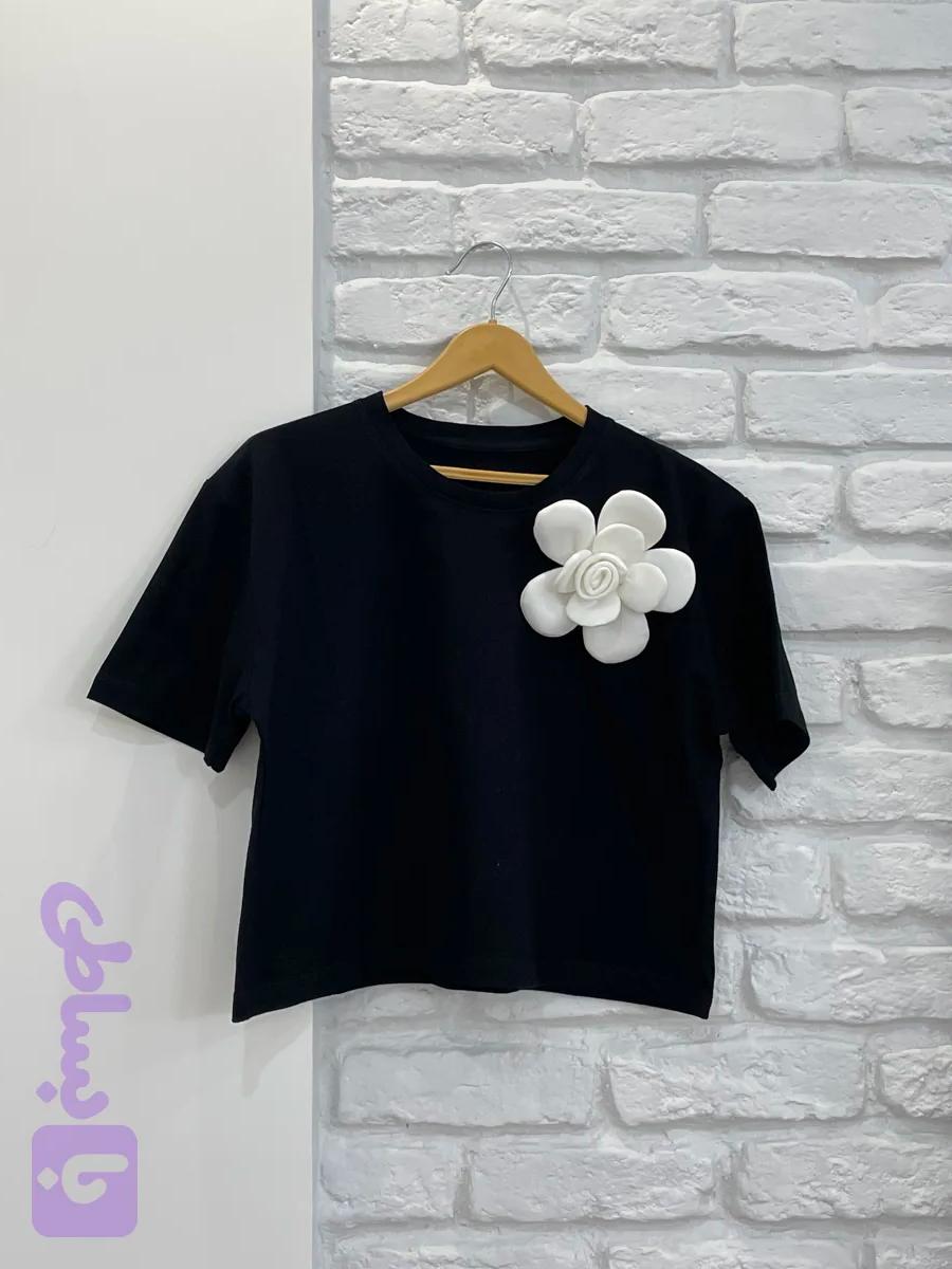 کراپ تیشرت مدل flower بسیار شیک