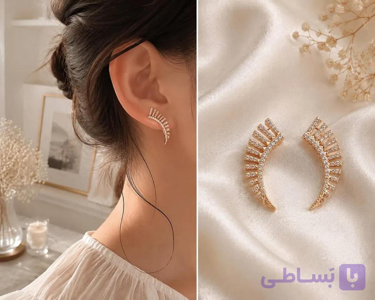گوشواره ژوپینگ مدل چتری لاله‌گوشی