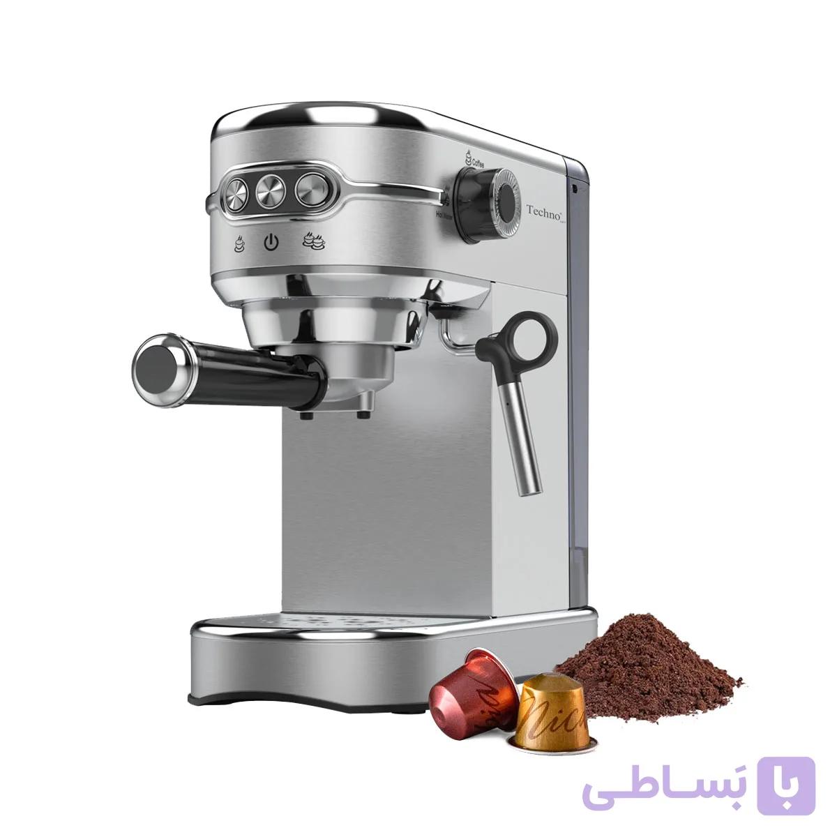 اسپرسو ساز تکنو مدل TE-823 | با عصاره گیری حرفه ای قهوه | فشار بخار15 بار