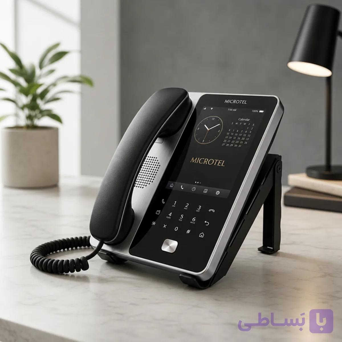 پایه نگهدارنده تلفن ثابت UNUM مدل PJ107 | استند رومیزی تلفن