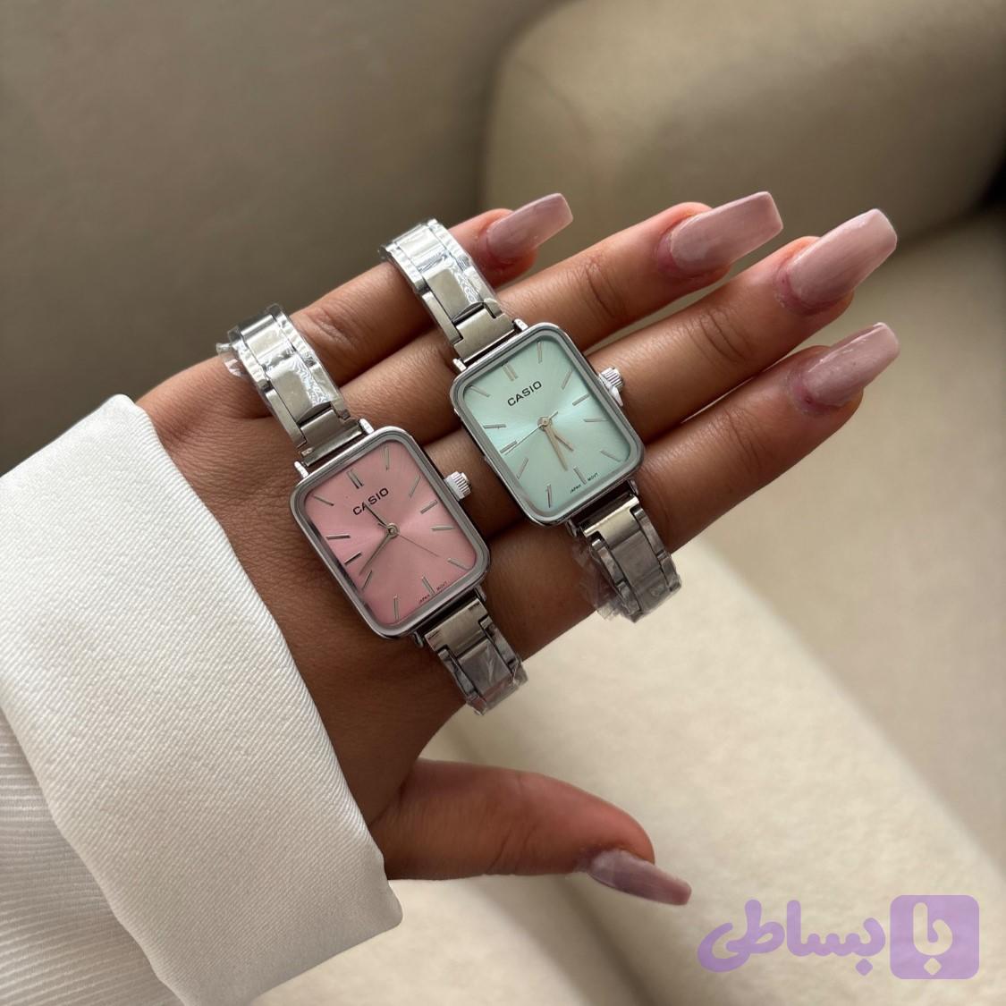 ساعت مچی زنانه کاسیو صفحه مستطیلی (رنگ‌بندی پاستلی) — تصویر 1
