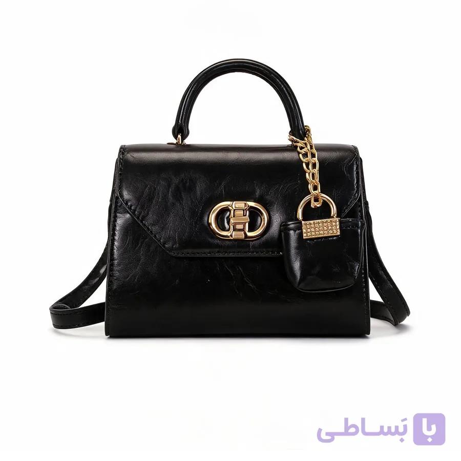 کیف دستی مجلسی طرح مینی ساچل | مشکی و سبز یشمی | کد 334 — تصویر 1