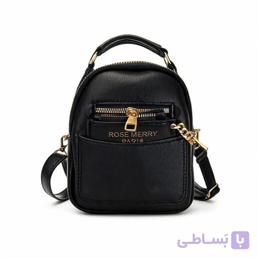 مینی کیف سه کاره رزمری | مشکی و قهوه‌ای | کد 830 — تصویر 1