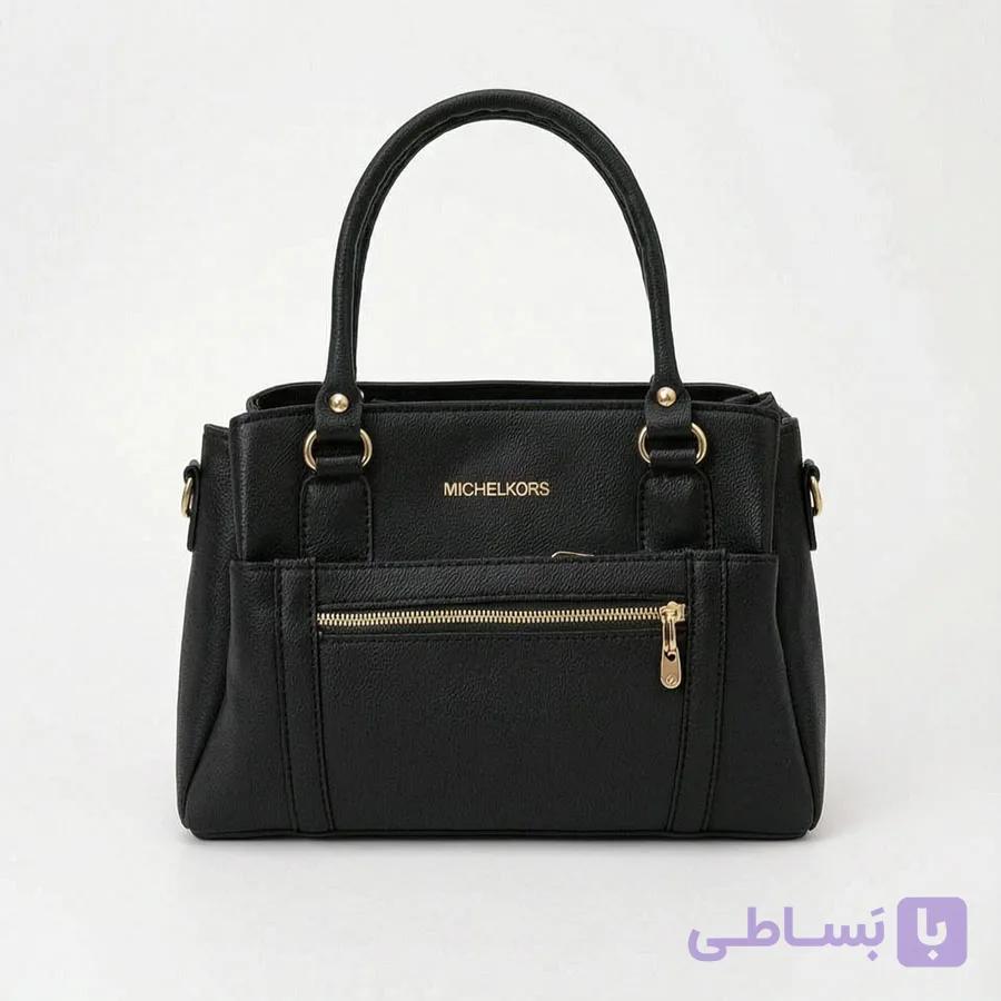کیف دستی زنانه مشکی مدل کلاسیک با یراق طلایی | کد 32 — تصویر 1