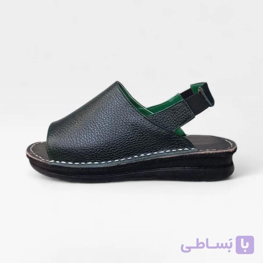 صندل زنانه طبی چرمی پشت کشی 4 رنگ — تصویر 1