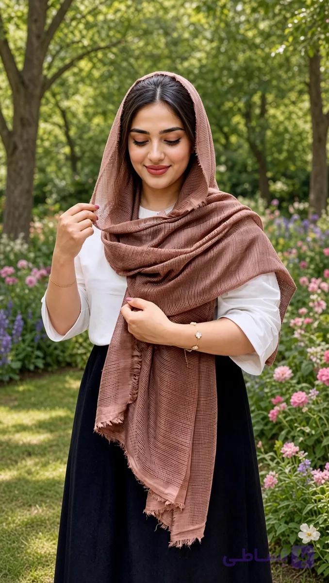 شال حصیری زنانه و دخترانه دور ریش بسیار سبک