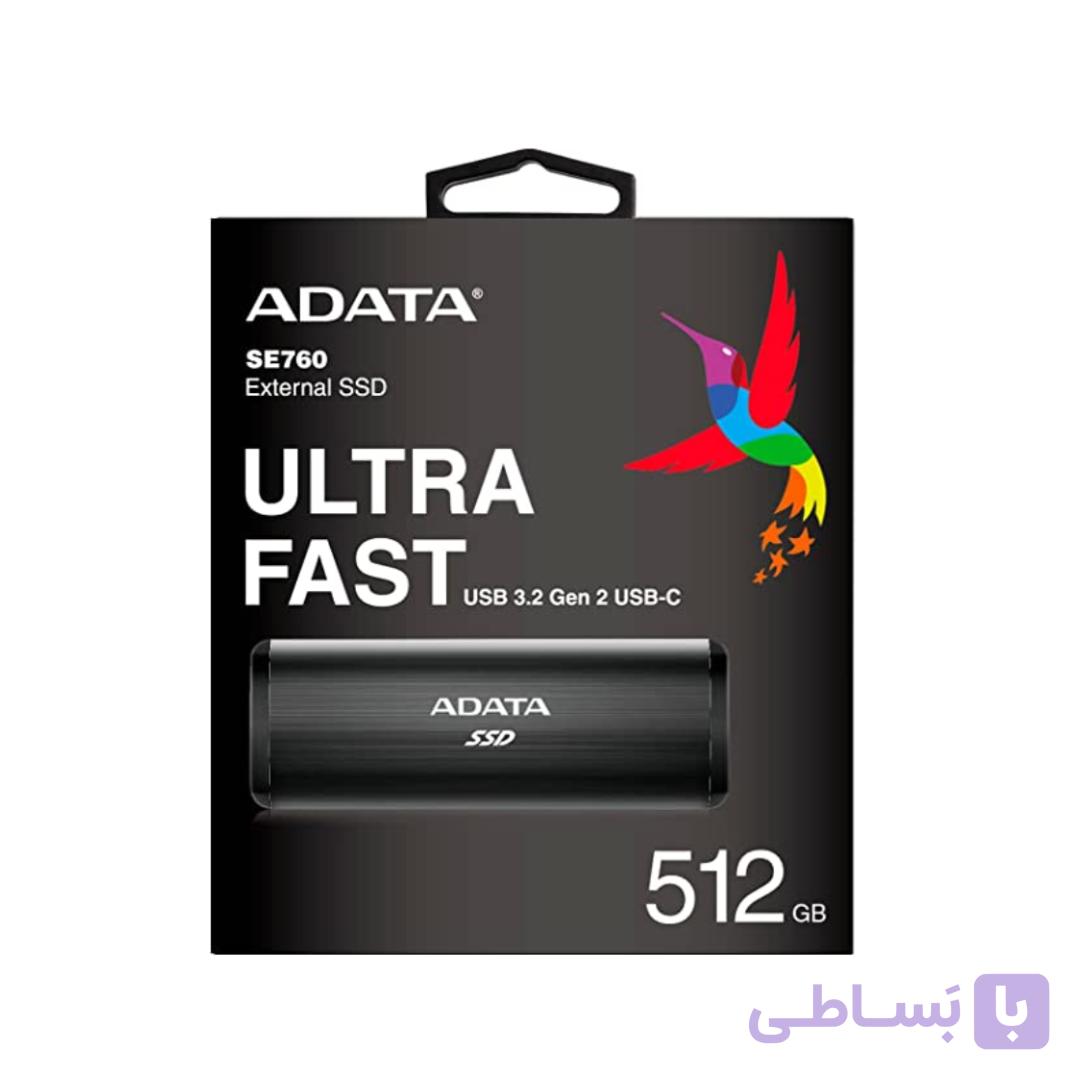 SSD اکسترنال ADATA SE760 512GB Titanium Gray | حافظه SSD قابل حمل USB 3.2 — تصویر 1