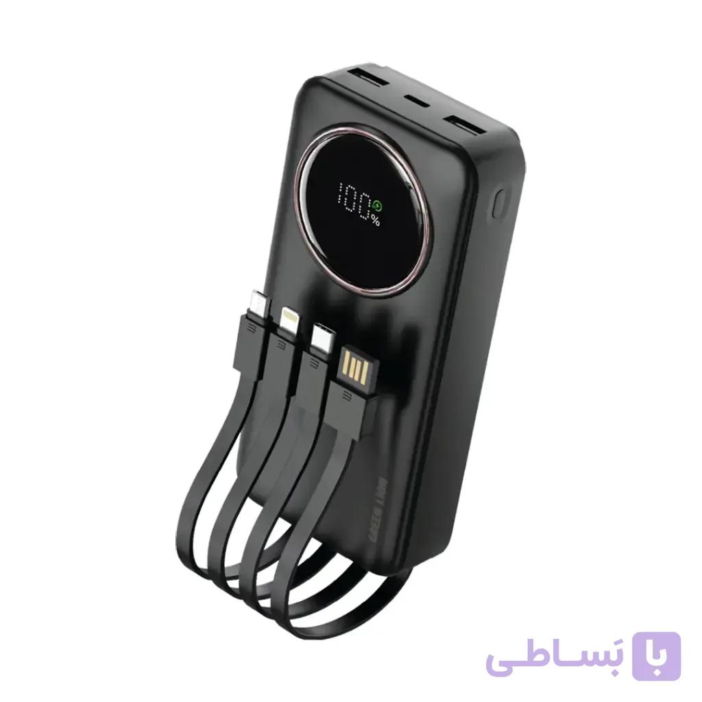 پاوربانک کابل‌دار گرین لاین مدل Power Pulse ظرفیت 20000 میلی‌آمپر ساعت توان 22.5 وات