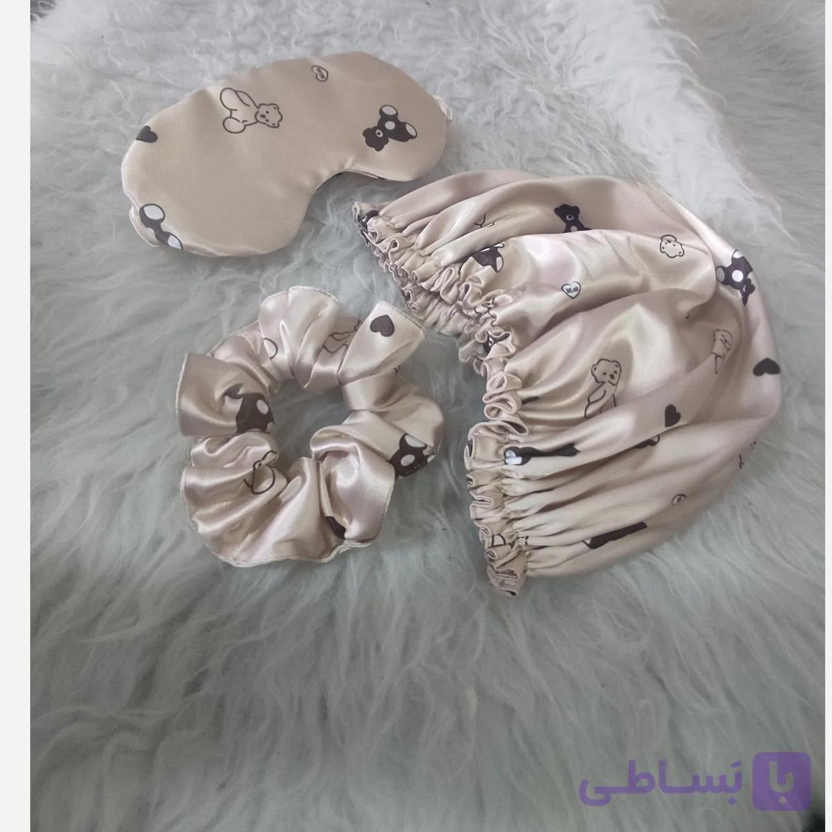 ست سه تکه ساتن محصولات مراقبت از مو و پوست