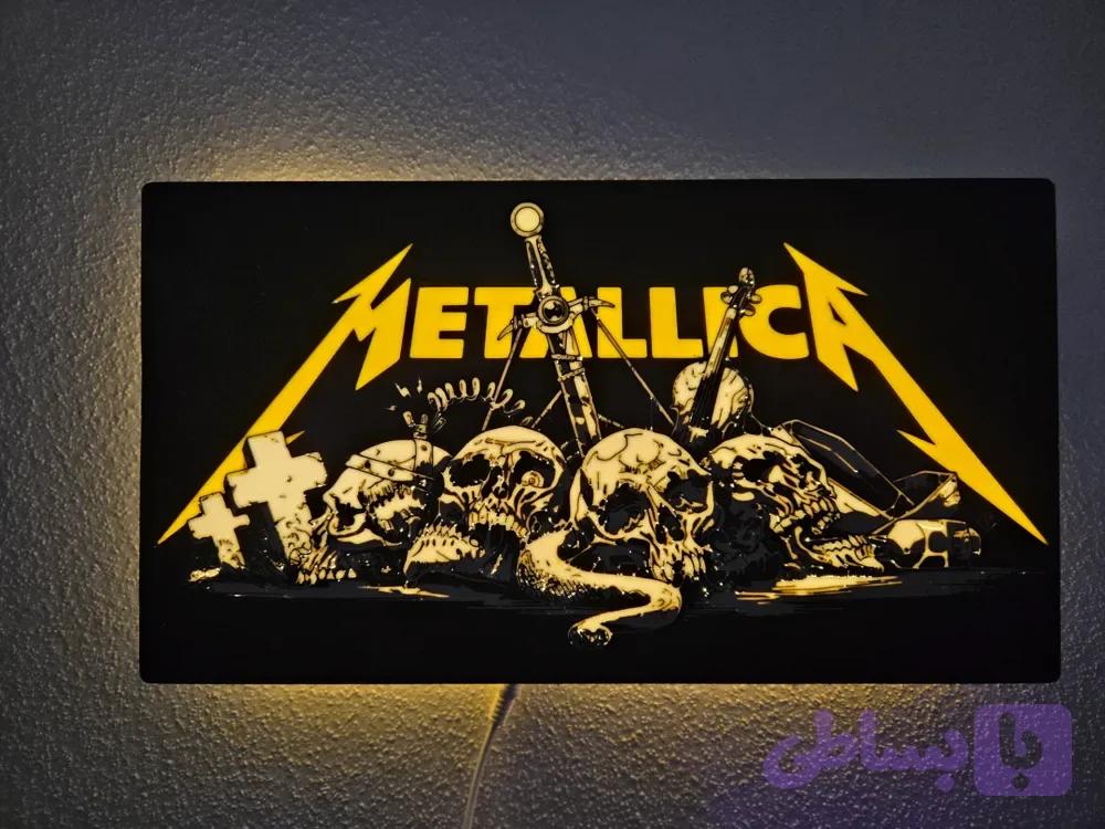 تابلو نوری سه‌بعدی متالیکا (Metallica) مدل دکور گیم‌روم و اتاق موسیقی LED