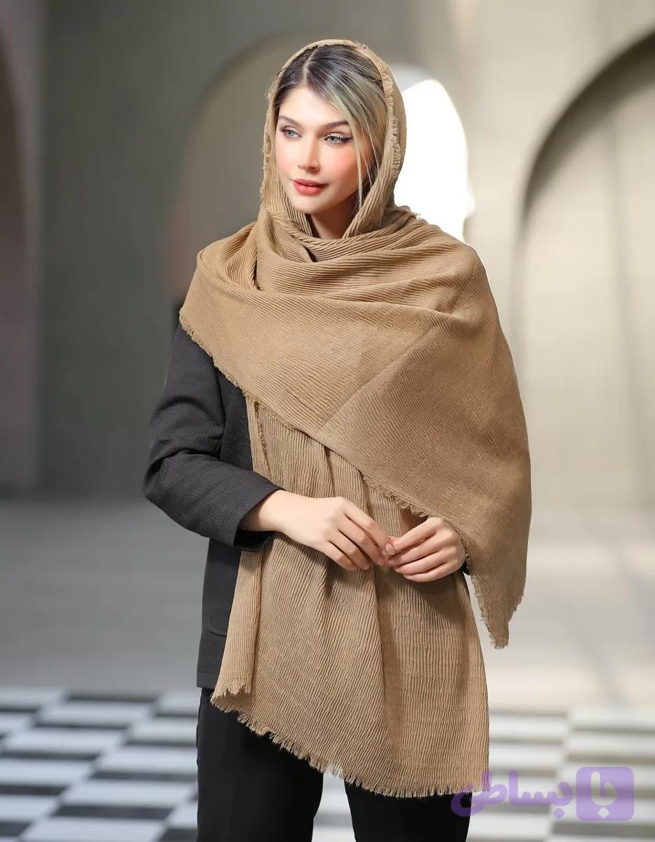 شال مدال پاییزه دور ریش جنس پارچه وارداتی گرم و نرم