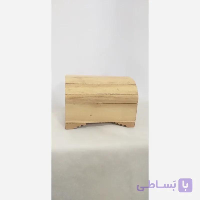جعبه هدیه چوبی جا جواهراتی چوبی خام سایز متوسط