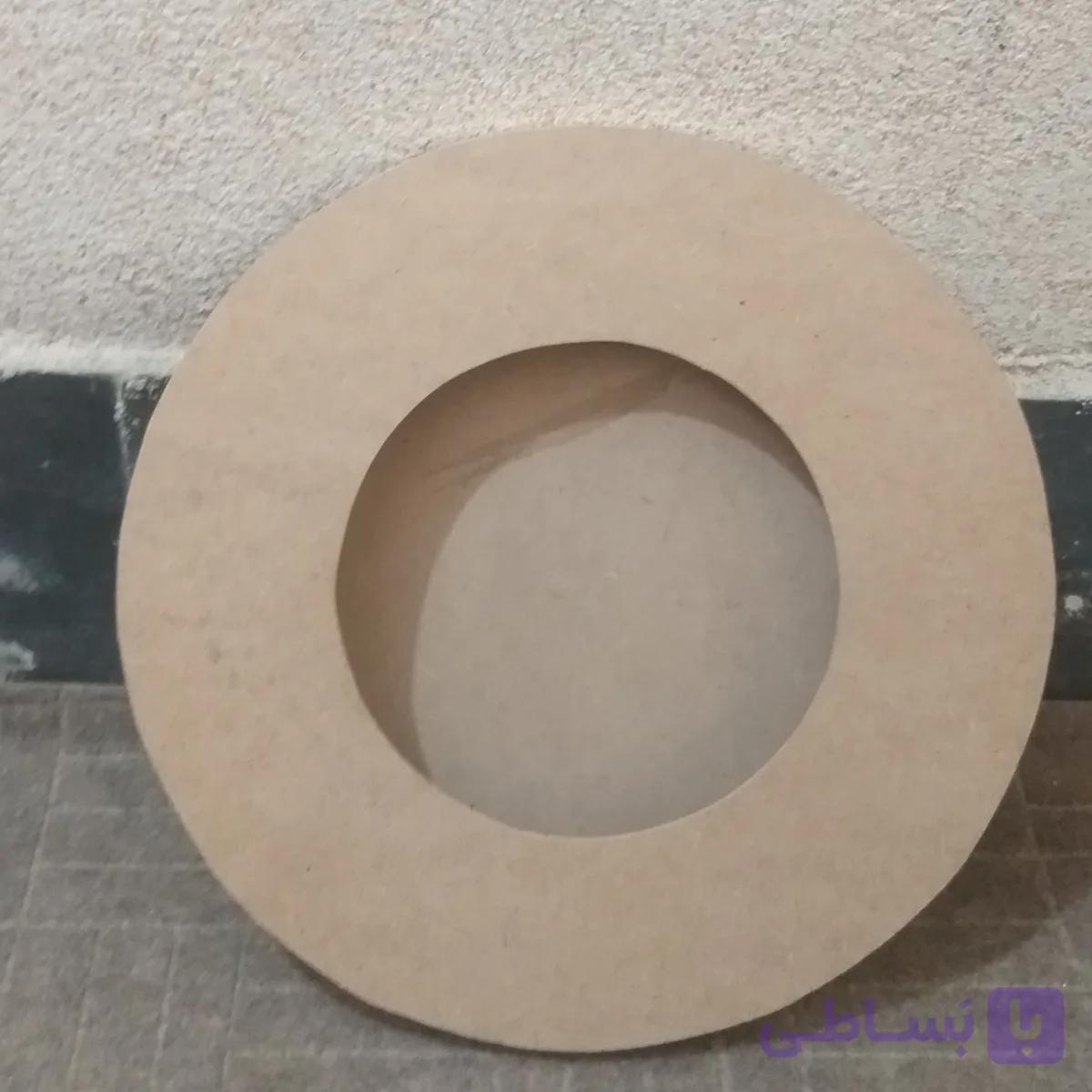 قاب چوبی خام مدل دایره با پشتی سایز کوچک ،بیس خام ساعت،آینه،کارهای هنری