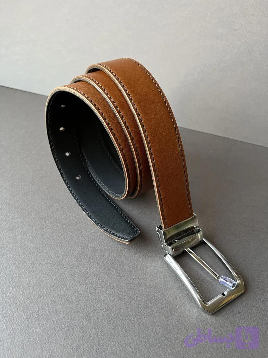 کمربند دورو چرمی — تصویر 1