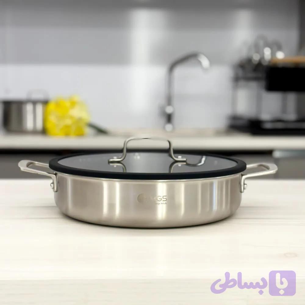 تابه استیل دودسته لیزری ۲۸ سانت ام جی اس