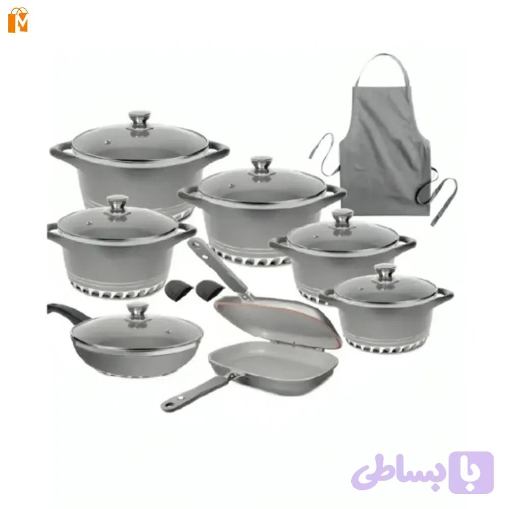 سرویس قابلمه گرانیتی ۱۷ پارچه ام جی اس