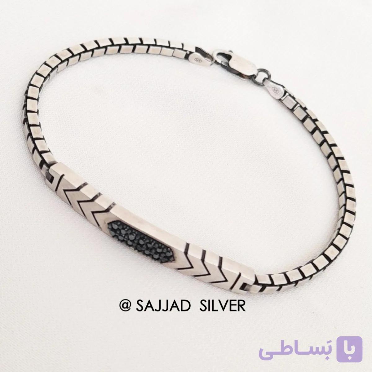 دستبند نقره وارداتی مردانه — تصویر 1
