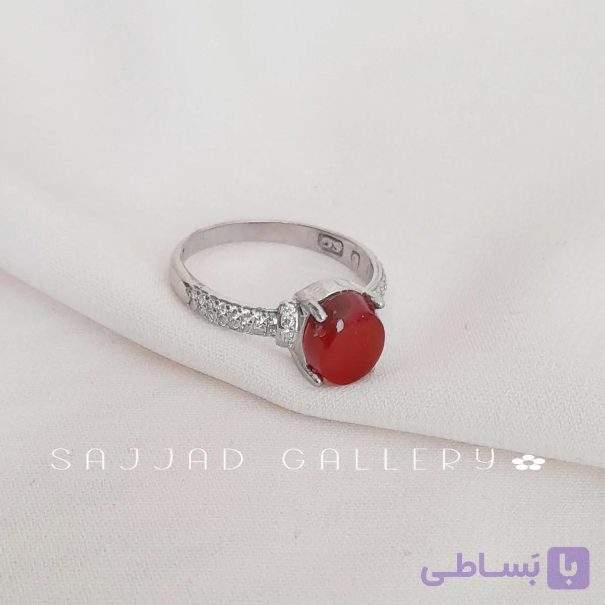 انگشتر عقیـــق سرخ زنانه — تصویر 1