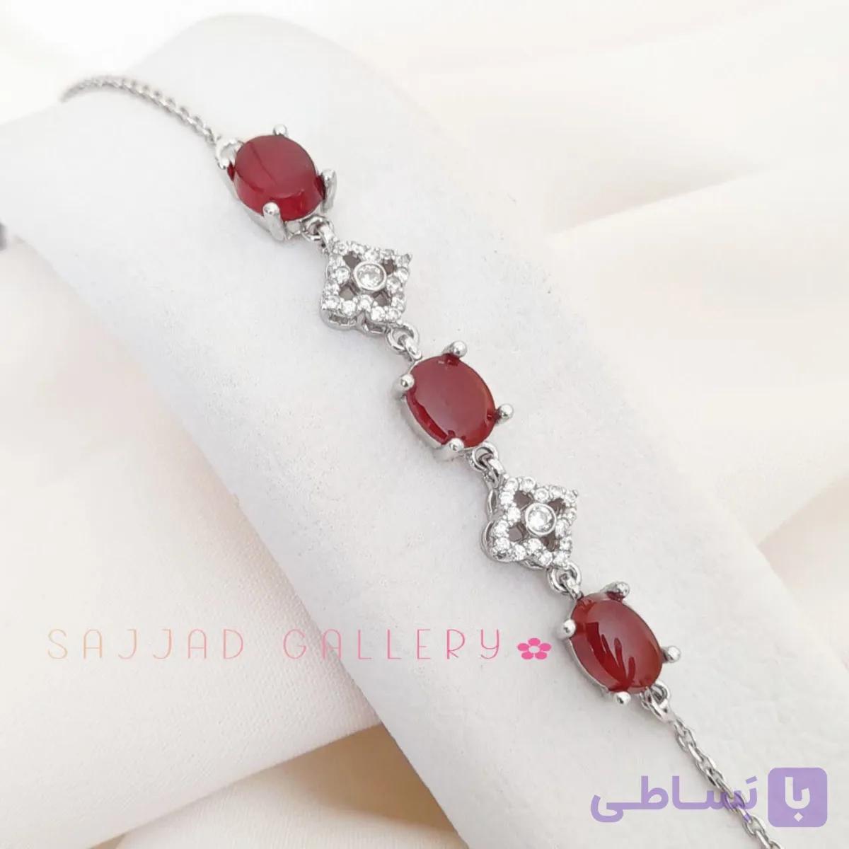 دستبند عقیق سرخ یمن زنانه — تصویر 1