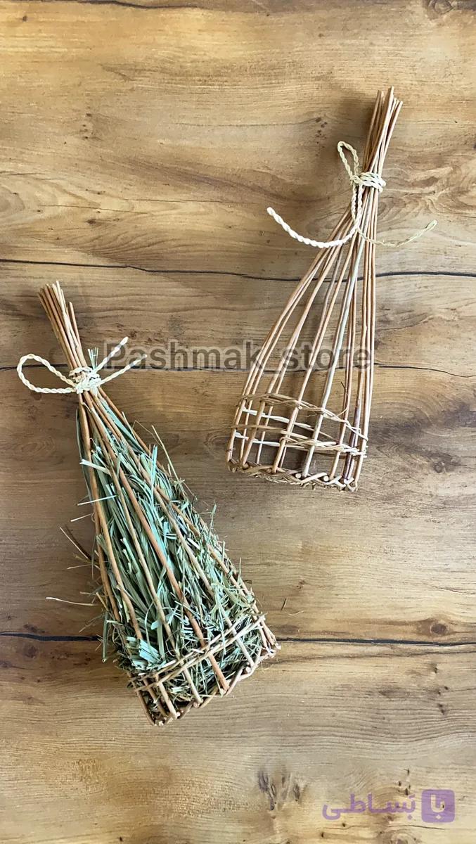 اسباب بازی خرگوش مدل جا علوفه‌ای چادر سرخ‌پوستی چوبی