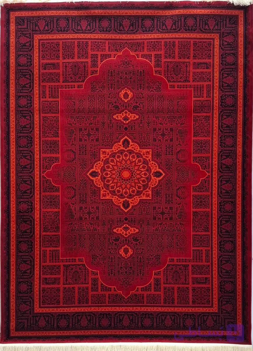 فرش ۷۰۰ شانه لاکی طرح سنتی کد ۵۱۱۱ نخ اکریلیک