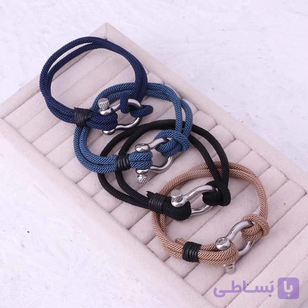 دستبند طنابی اسپرت مردانه با قفل لنگر اصلی