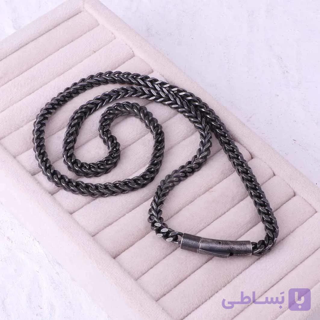 گردنبند استیل مردانه سیاه قلم