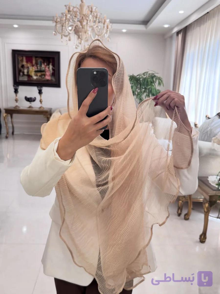شال توری کنفی لبه موج دار عروسکی