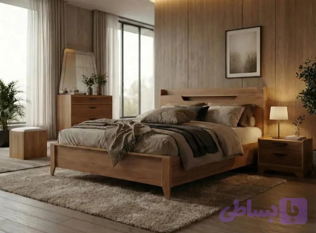 تخت دو نفره سرویس خواب کد۰۸۲ ملامینه