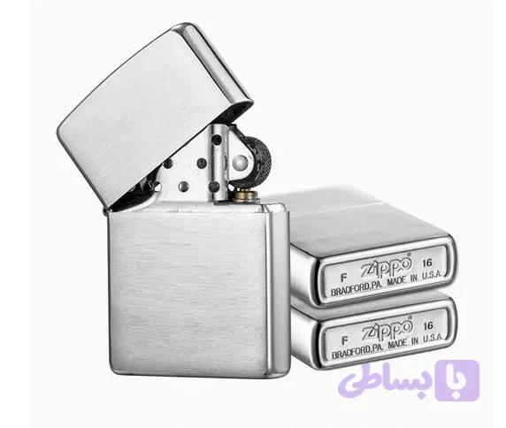 فندک زیپو اورجینال مدل 200 (استیل ساده برس خورده )
