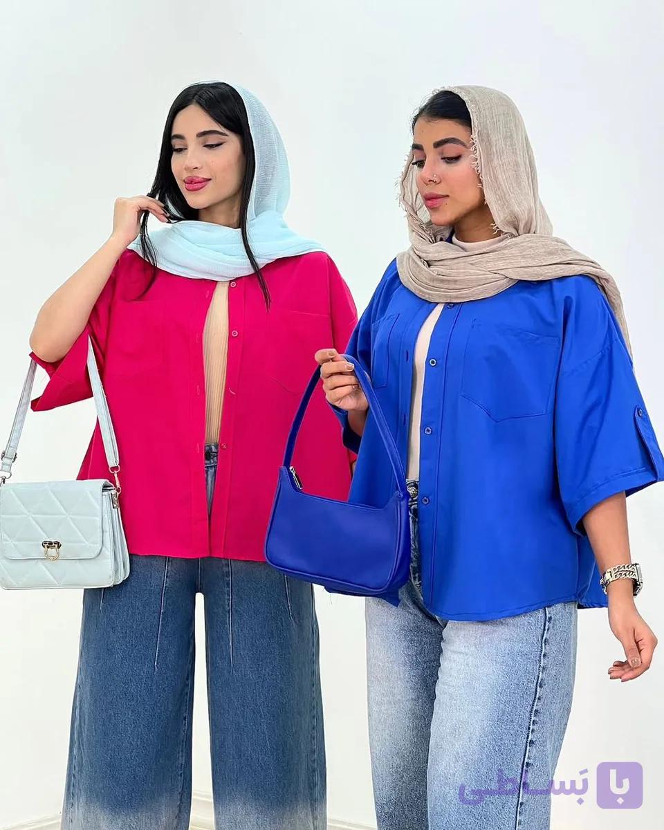 مانتو شوميزي زنانه نيلي T كد 681578 — تصویر 1